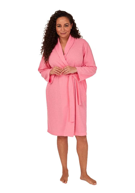 Indigo Sky Waffle Shawl Collar Dressing Gown, PinkTactical Dress