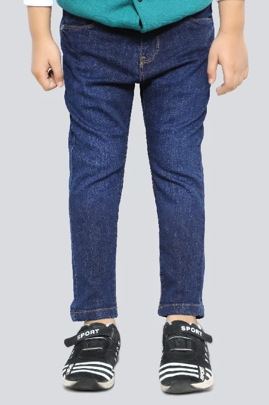 Workwear styleBlue Slim Fit Denim Jeans