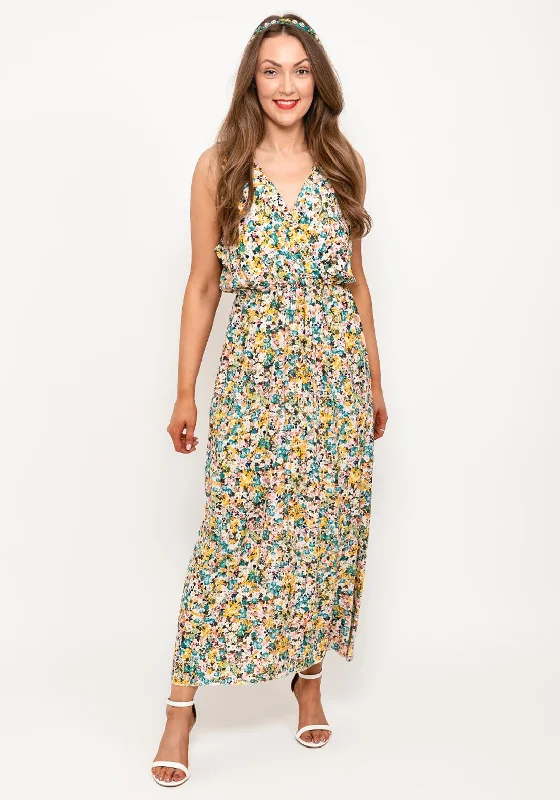 Seventy1 One Size Dainty Floral Maxi Dress, Teal MultiSheath Dress