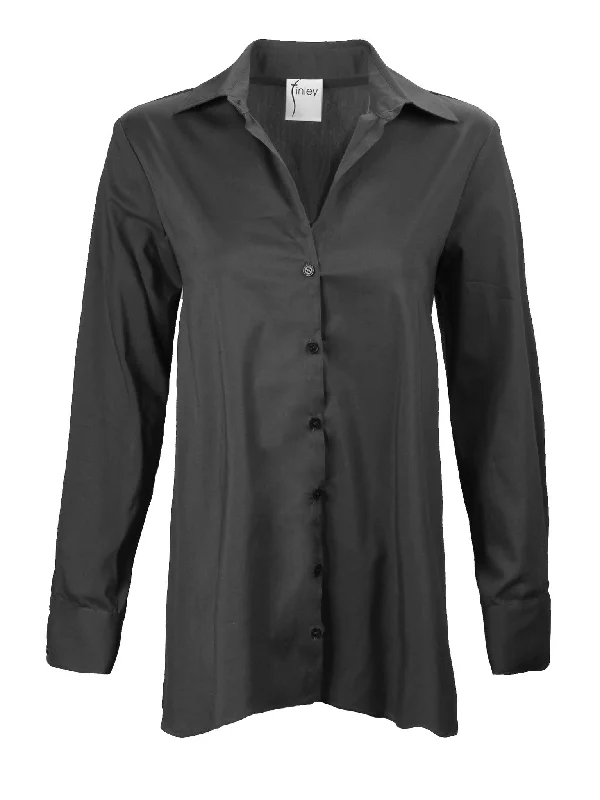 Trapeze Top Long Sleeve BlackWool Shirts