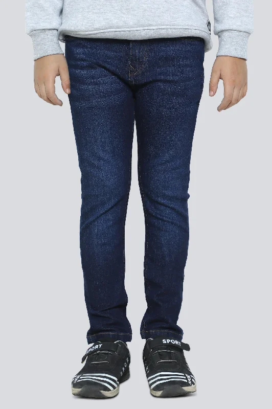 Denim printingDark Blue Slim Fit Denim Jeans