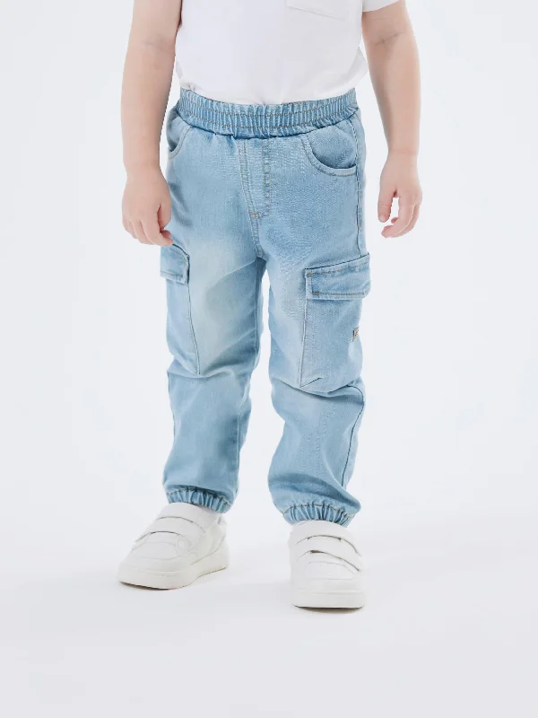 Denim long skirtName It Mini Boy Ben Cargo Jean, Medium Blue Denim