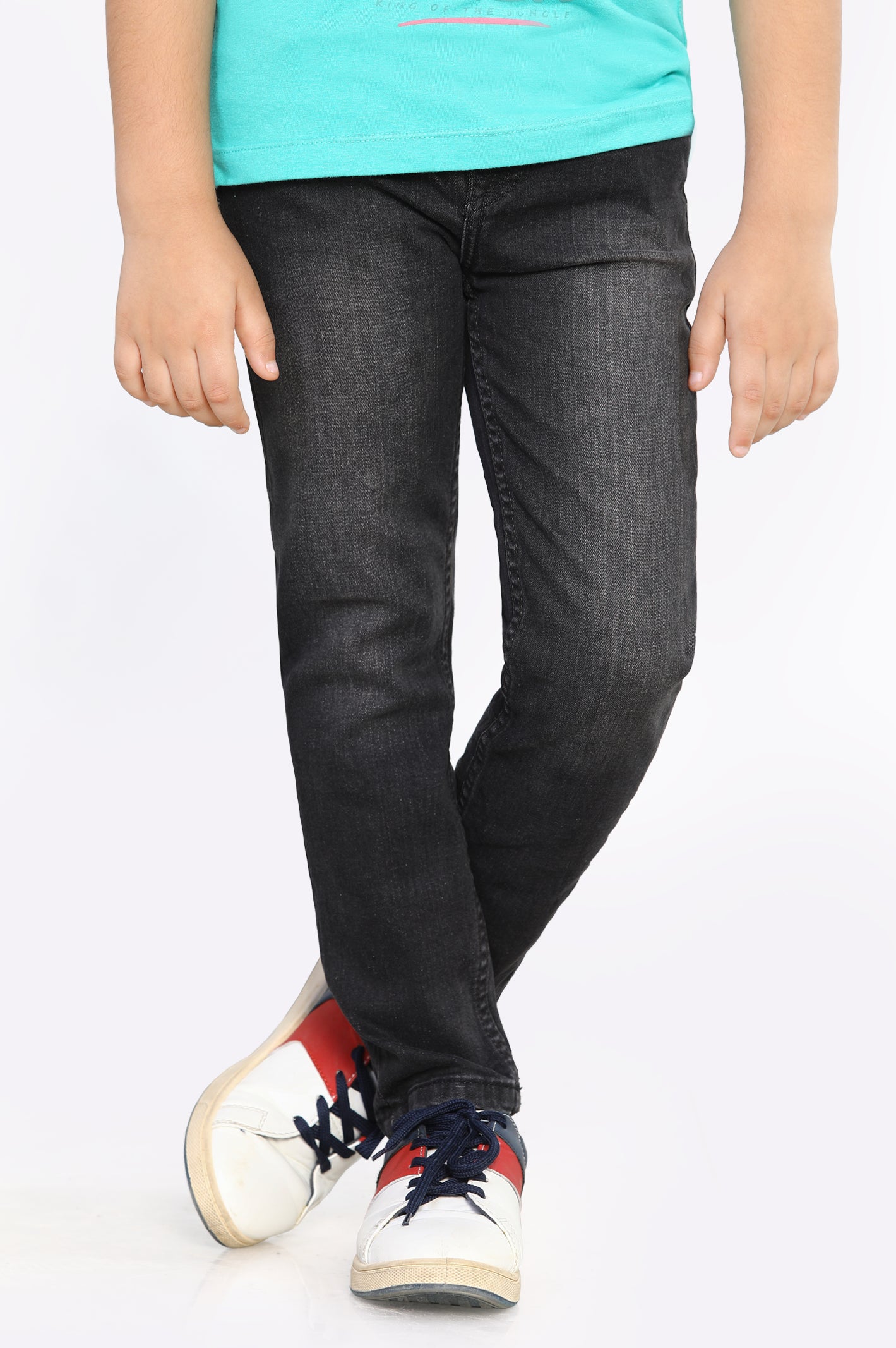 Cowboy scarfBrushed Black Slim Fit Denim Jeans