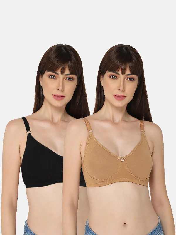 Enhanced Comfort Everyday Bra Combo Pack - Double Layered Cups with Low Back Design (ES02 - C03)Limited Edition Shirts