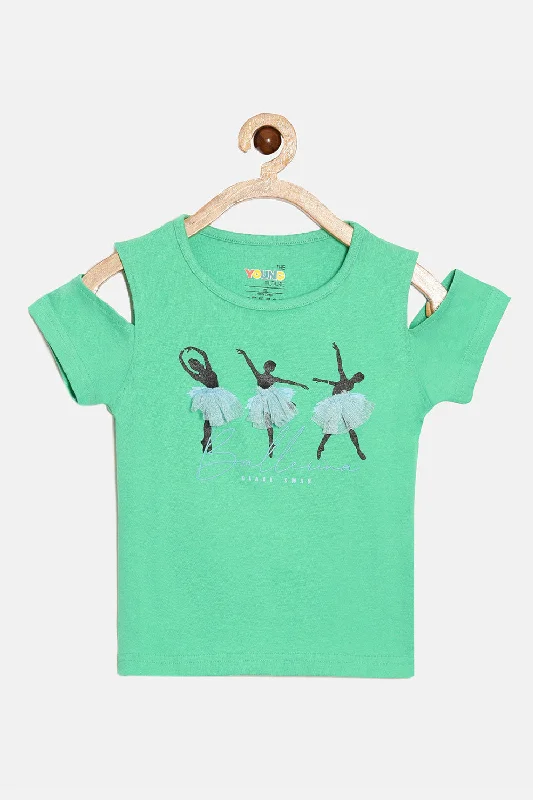 The Young Future Girls T-shirt - Green - SC05Formal Shirts