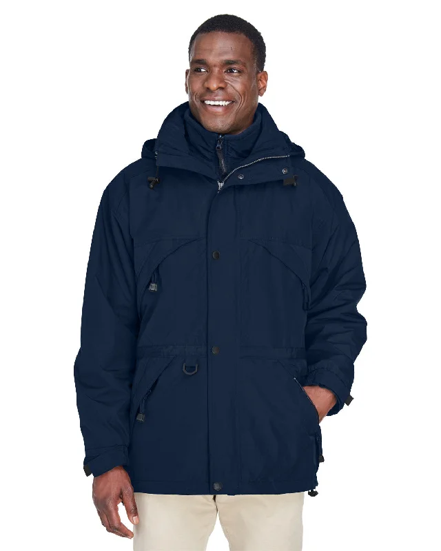 North End 88007 Adult 3-in-1 Parka with Dobby TrimSlim Fit Shirts