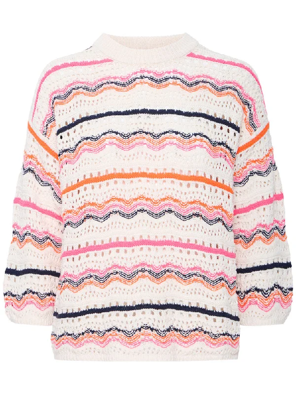 Pulz PzTrinity Jumper Cloud DancerKnitted Textured