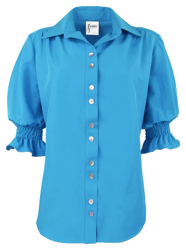 Sirena Shirt Getaway Collection - Turquoise Super StretchRecycled Fabric Shirts