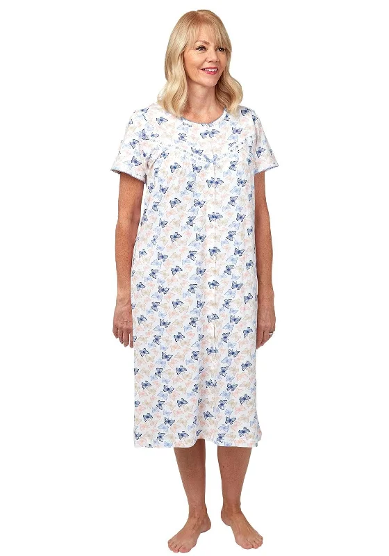 Marlon Butterfly Pattern Button Up Nightdress, Blue MultiFormal Dress