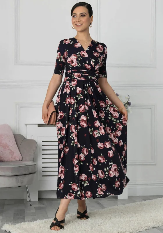 Jolie Moi Kiera Floral Print Maxi Dress, Navy MultiHigh-visibility Dress