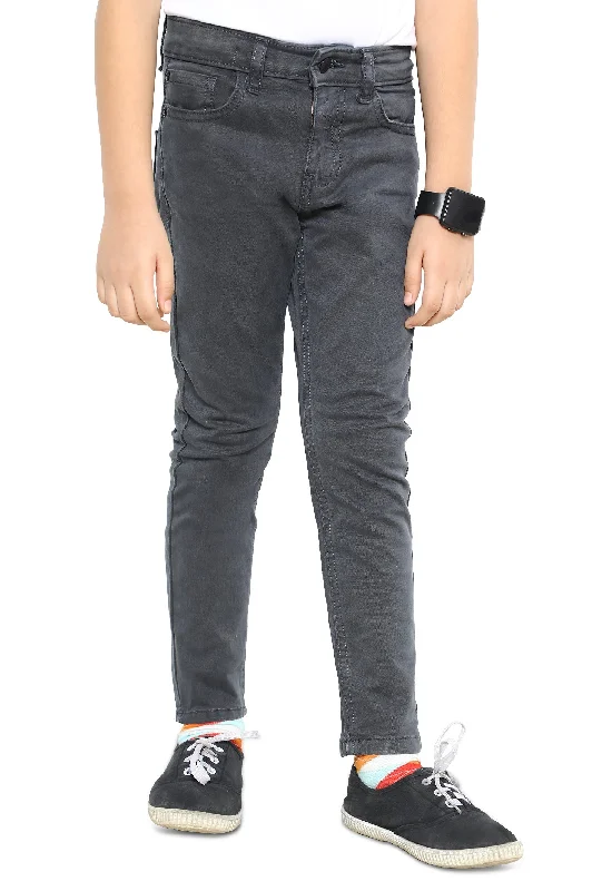 Denim suspendersCharcoal Slim Fit Denim Jeans