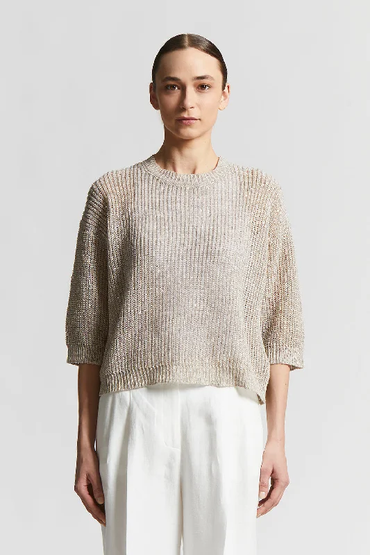 Linen tricot sweater with sequinsKnit Sweater