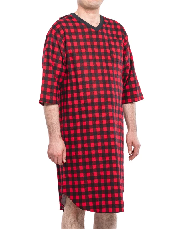 Adaptive Flannel V-Neck NightshirtVNeckTopNova