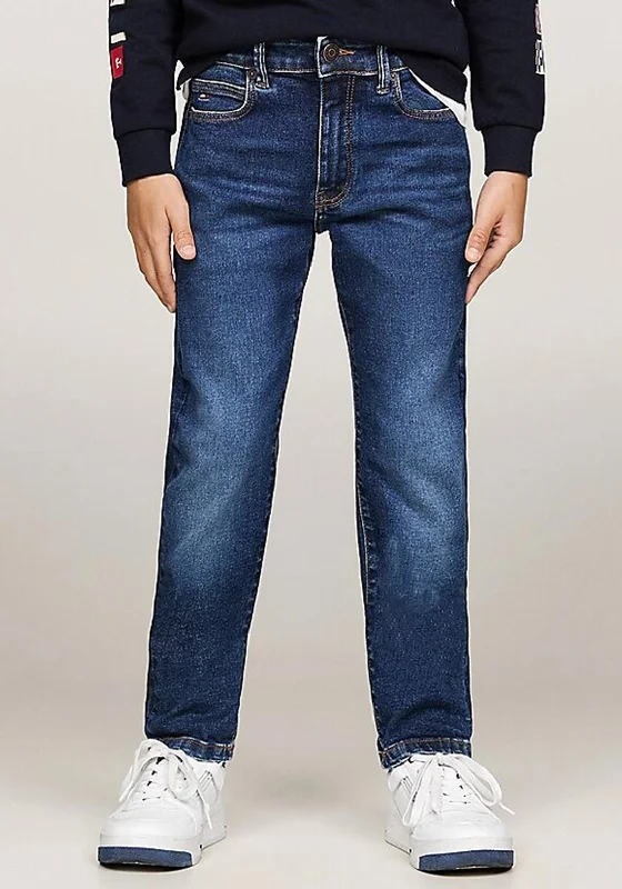 Cowboy homeTommy Hilfiger Boy Faded Straight Jean, Dark Denim