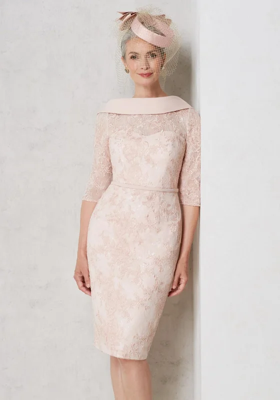 John Charles Lace Overlay Midi Dress, BlushTennis Dress