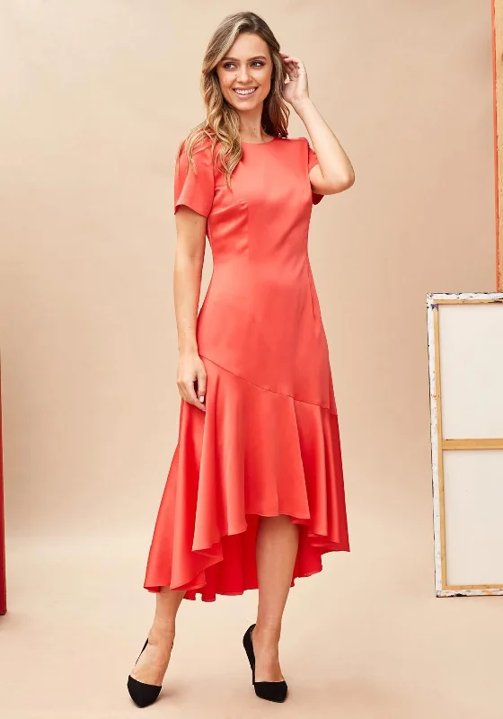 Kate Cooper Mermaid Flare Midi Dress, CoralMidi Dress