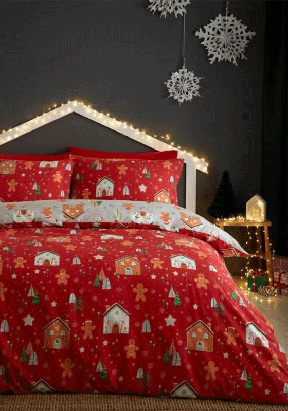 Bedlam Gingerbread House Duvet Cover Set, Grey