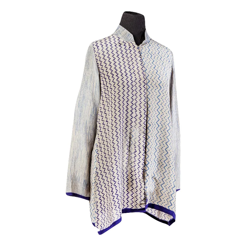 Long Shirt Rhapsody In Blue WaveOrganic Cotton Shirts