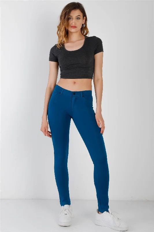 RompersBlue Teal Mid Rise Skinny Pants /2-2-2