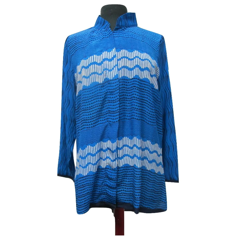 Long Shirt Lapis RippleStriped Shirts