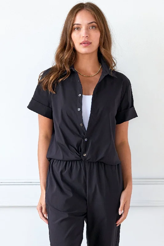 Alli Shirt Getaway Collection - Black Super StretchOrganic Cotton Shirts