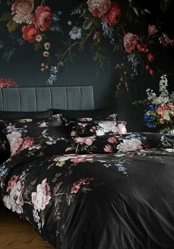 Graham & Brown Hague Fleurs Duvet Cover Set, Black