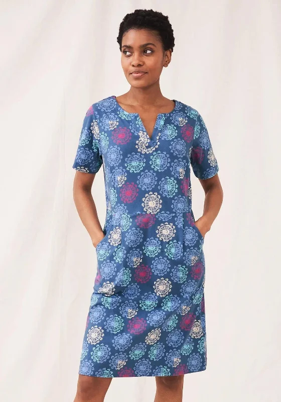 White Stuff Ruby Printed Jersey Dress, Blue MultiStrapless Dress