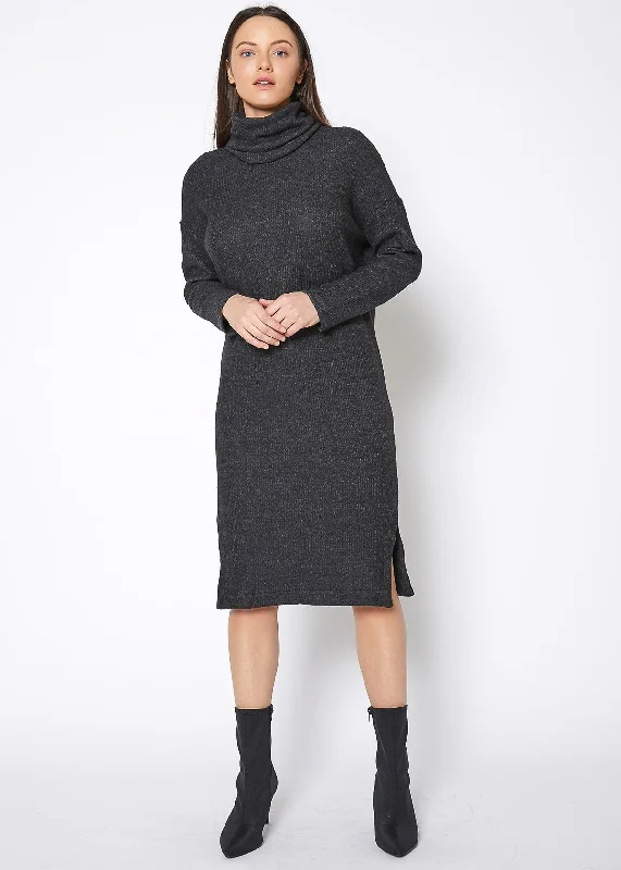 Women's Turtle Neck Midi Sweater DressTennis Dress