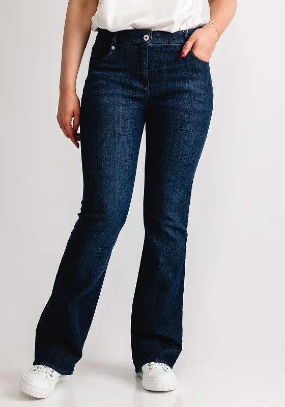 Denim with jacketRobell Joella Flared Leg Jeans, Dark Blue Denim