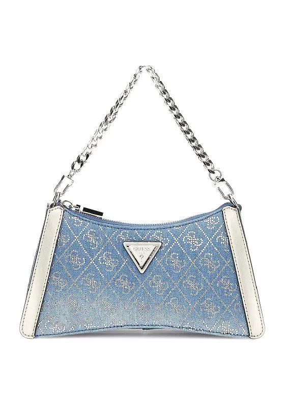 Cowboy historyGuess Dili 4G logo Rhinestone Shoulder Bag, Denim Blue