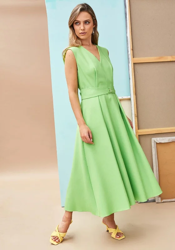 Kate Cooper Box Pleat Maxi Dress, GreenBoho Dress