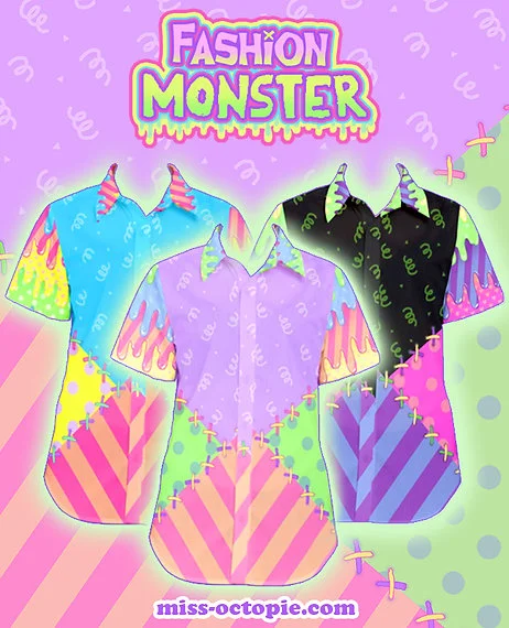 Fashion Monster Button-up ShirtCotton Shirts