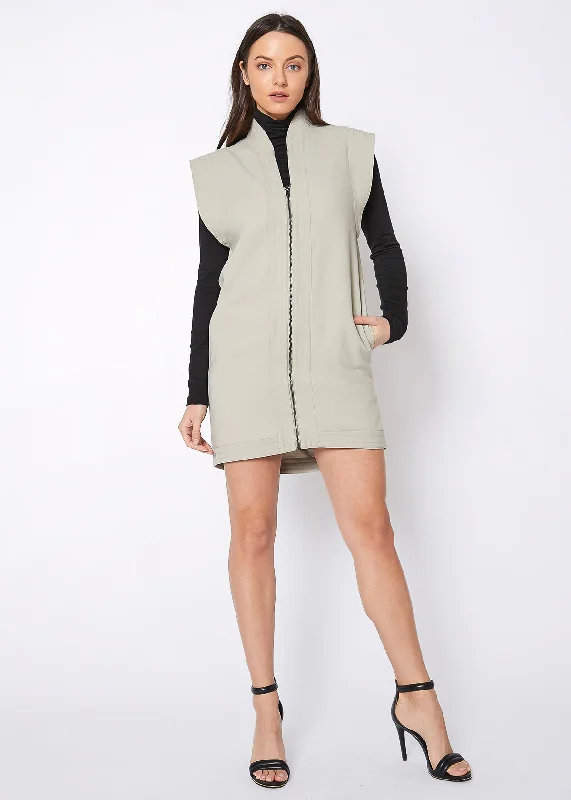 Women's Sleeveless Zip Up Vest DressGolf Dress