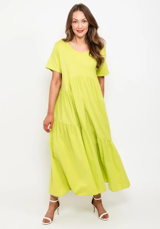 Seventy1 One Size Dome Waist Smock Maxi Dress, LimeShift Dress