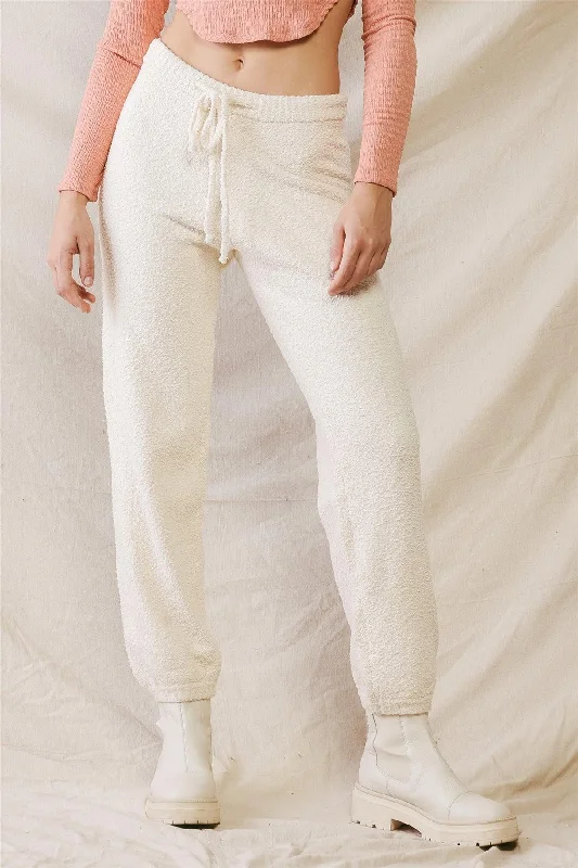 Designer PantsCream Soft To Touch Elasticized Waist Pants /3-2-1