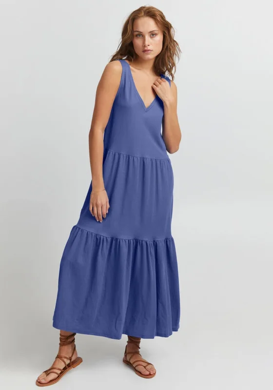 Pulz Amelia Sleeveless Tiered Midi Dress, Strong BlueSheer Dress