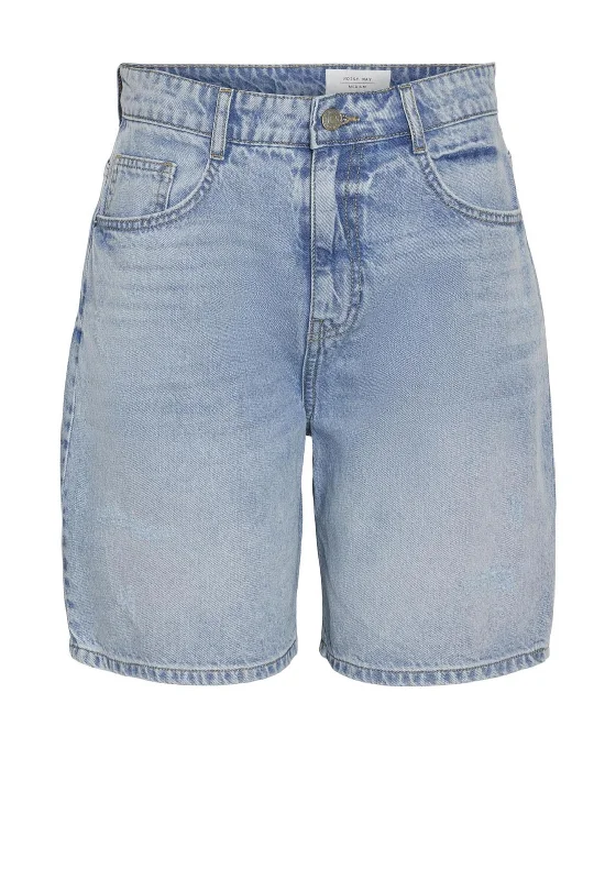 Denim with bootsNoisy May Josie 90s Style Denim Shorts, Light Blue