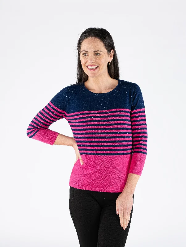 Navy Stripe JumperKnitted Cable