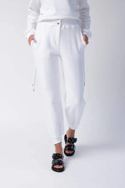 Fishing PantsKnit Snap Track Pants in White