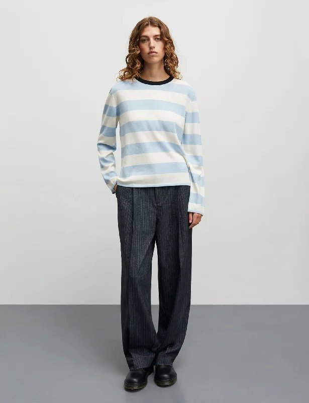 Tight Cotton Ivy Knit, Cashmere Blue/Vanilla IceKnit Polka Dot