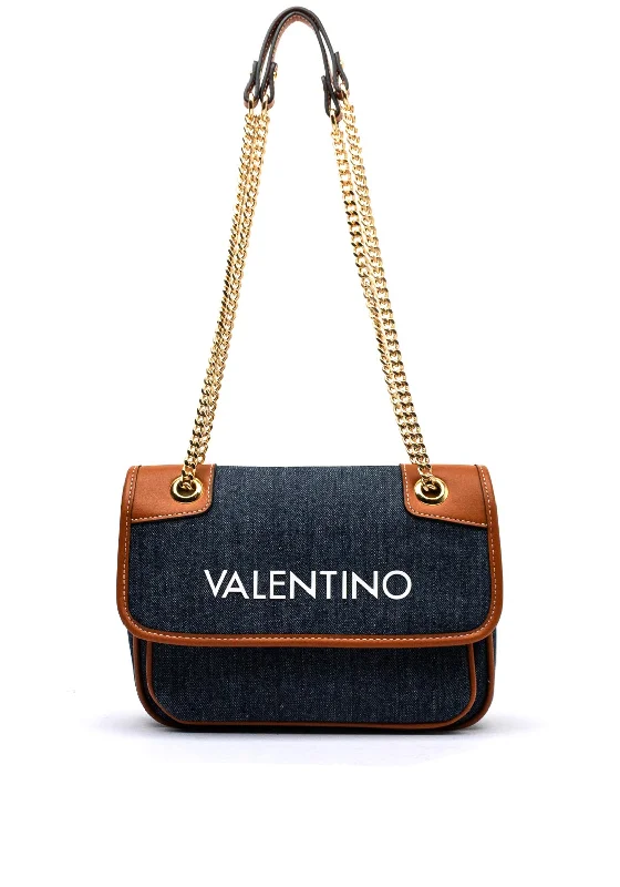 Denim embroideryValentino Leith Medium Shoulder Bag, Blue Denim