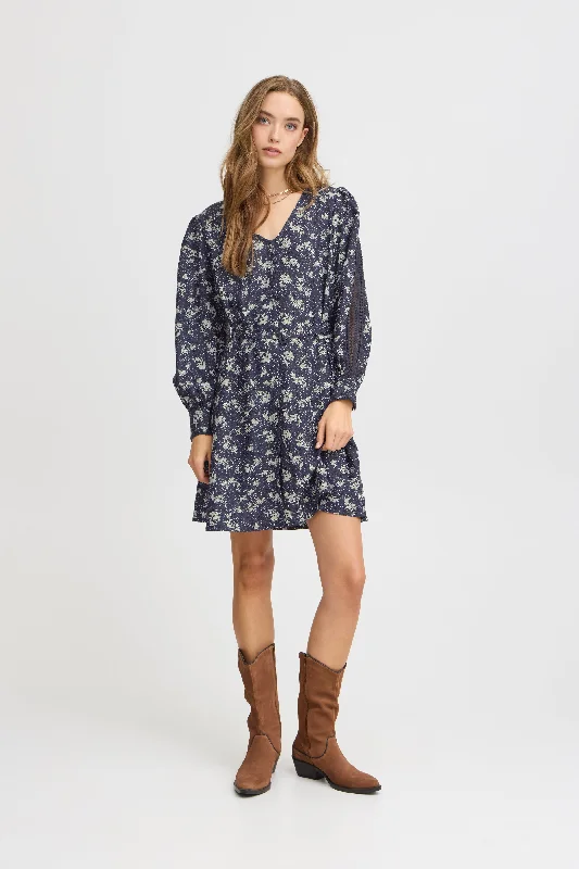 IRFLORENTINA Printed Long Sleeve Dress