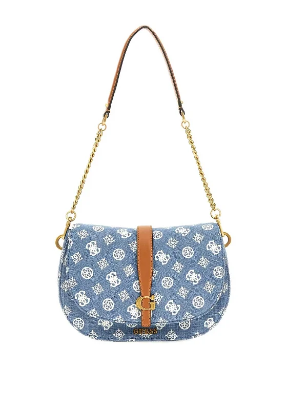 GuessGuess Kuba Denim Saddle Shoulder Bag, Denim