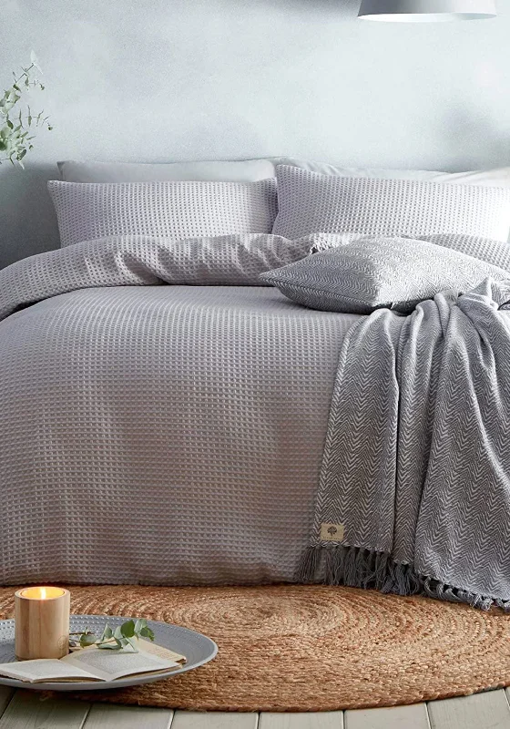 Appletree Westport Waffle Duvet Set, Silver