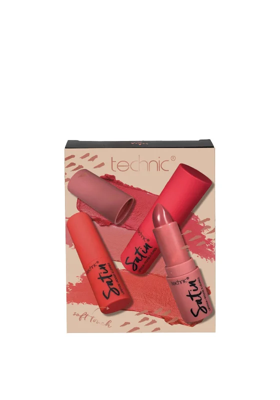 The Beauty Studio Technic 3 Piece Satin Lipstick Set