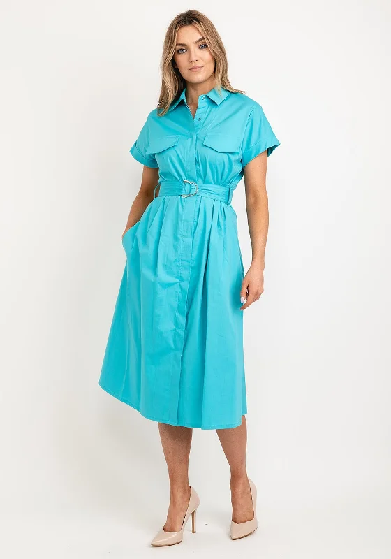 Kate Cooper Belted Shirt Midi Dress, BlueCocktail Dress