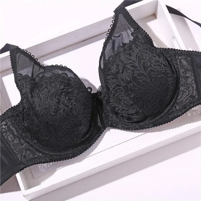 Full Lace Sexy Bra - D Cup Big Size Bras - Women Lingerie Sexy Floral Bras - Female Underwear (D27)(TSB3)Bamboo Shirts