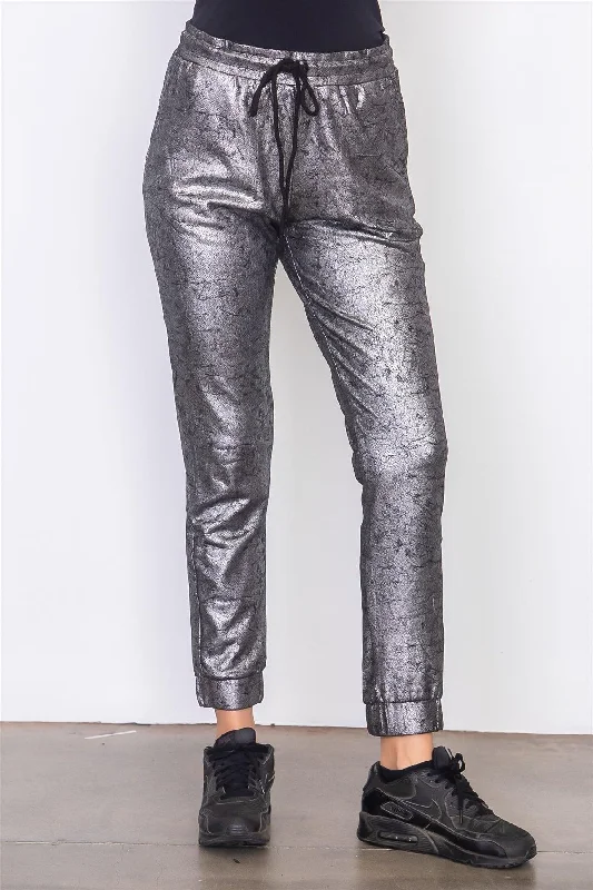 Harem PantsBlack Faux Suede Jogger Pants /3-2-1