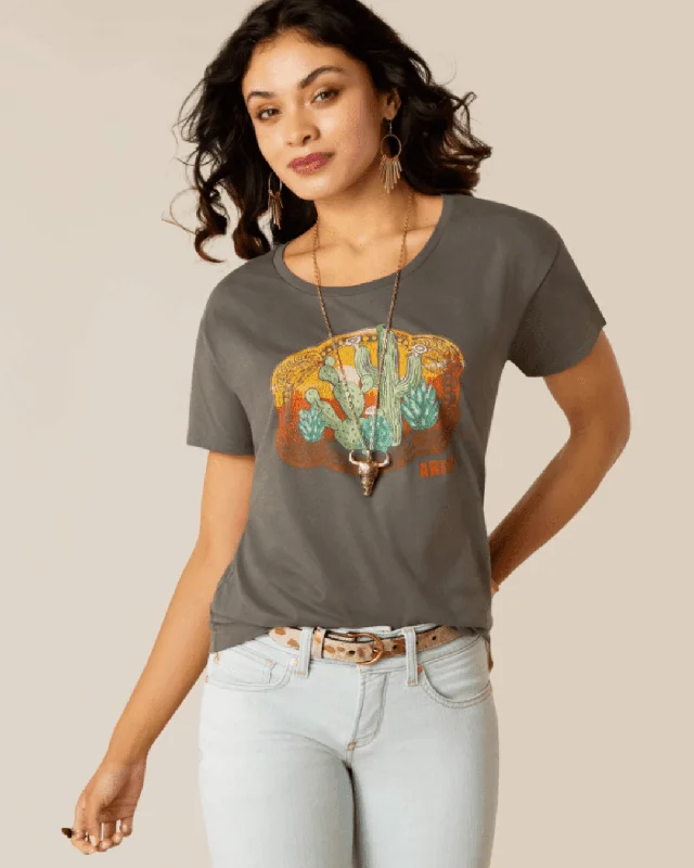 High-Fashion T-ShirtsAriat Women's Graphite Buckle Up Tee 10051440