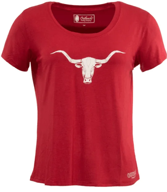 Embellished T-ShirtsOutback Trading Company Women's Red Amelia Tee 30371RD